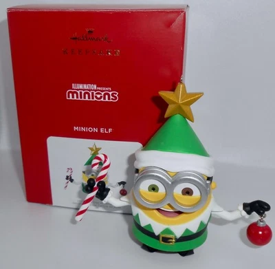 Hallmark Keepsake Christmas Ornament 2021 MINION ELF Minions Magic Sound H85 - Image 1 of 4
