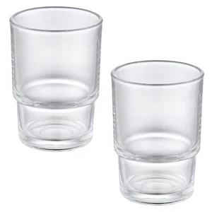 Toothbrush Holders For Bathroom 2 Pack Transparent Glass Tumbler Cups Modern Thi - Picture 1 of 9