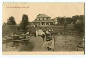 OSHKOSH WI POWER BOAT CLUB HOUSE VINTAGE POSTCARD 1910 100511 OS - Picture 1 of 2