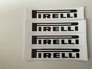 4x Pirelli Black/White Decals 110mm x 25mm Slotcar Scalextric Carrera SCX - Picture 1 of 3