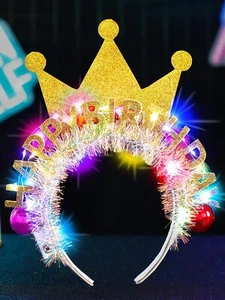 Light Up Happy Birthday Headband Birthday Crown Ball Headpiece Party Festival... - Picture 1 of 7