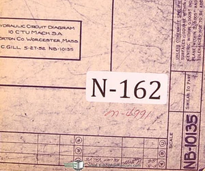 Norton 10" Type CTU, Cylindrical Grinding, Hydraulic Circuit Diagram 1952 - Picture 1 of 1