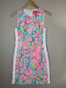 Lilly Pulitzer Mila Etuikleid Hot on The Scene rosa geblümt Damengröße 0 - Bild 1 von 9