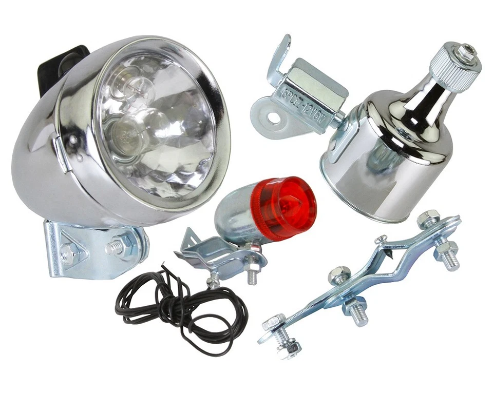 NEW! Original Classic Bicycle Generator Bullet Light Set 12V 6W. - Image 1 of 1