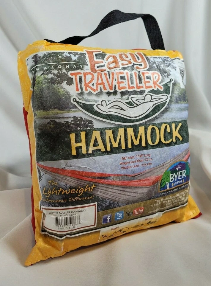 Hamaca Byer of Maine Easy Traveller roja, ligera, compacta, límite de 275 lb Foto 1 de 4
