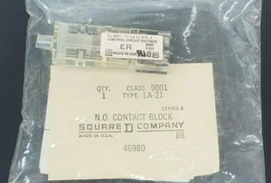 NEW SQUARE D 9001 LA-21 SER.A N.O. CONTACT BLOCK 9001LA21 - Picture 1 of 2