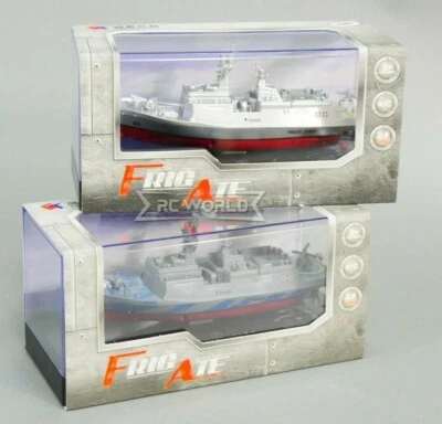 Remote Control RC Micro Boats FRIGATE Navy Ships  2.4GHz -BLUE + SILVER - Image 1 of 4