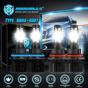 For 1999-2001 Dodge Ram 3500 2500 1500 4x LED Headlight Kit 9004 9007 Hi/Lo Beam - Picture 1 of 12
