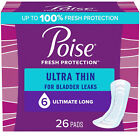Poise Ultra Thin Incontinence Pads for Women, 6 Drop, Ultimate Absorbency, Long,
