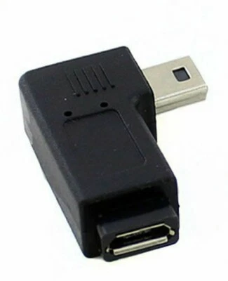 Mini USB 5-Pin Right Angle Male to Micro USB 5-Pin Female Sync Adapter - Image 1 of 4