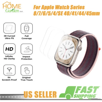 3D Tempered Glass Screen Protector For Apple Watch Series 8 7 6 5 40 41 44 45mm - Image 1 of 4