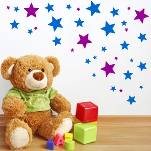 62 Mix size Stars Wall Stickers Kids Decal Art Nursery Bedroom Vinyl Decoration - Picture 1 of 5