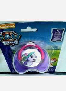 Paw Patrol EVEREST Pacifier + Cover Pink White Purple 0+ Months BPA FREE - Picture 1 of 2