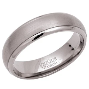 NEW 6mm Bevel Edge Satin Unisex Titanium Band Ring Size Z+3 Jewellery - Picture 1 of 1