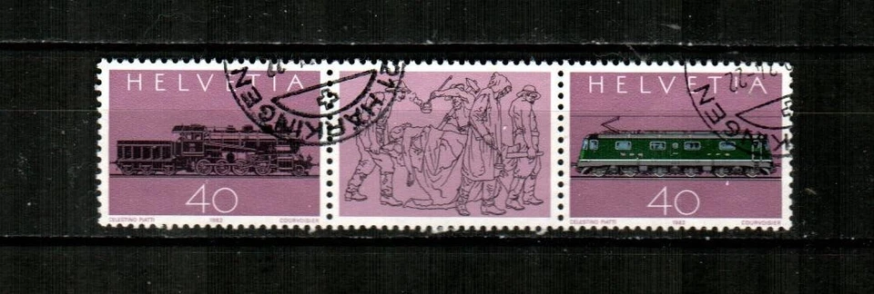 SWITZERLAND Scott's 709a ( 2v ) Locomotives ( 1982 ) F/VF Used Pair - Image 1 of 1