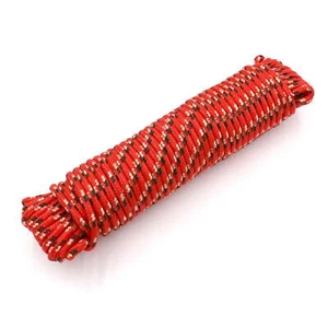 3/8 inch x 100 ft, Diamond Braided Polypropylene Rope, Red, - Picture 1 of 8