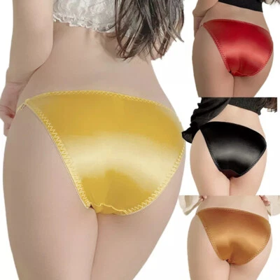 Sexy Womens Satin Panties Lingeries High Cut String Bikinis Underwear - Image 1 of 4