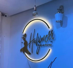 3D Acrylic Round Custom Sign Logo Backlit LED Light Beauty Care Woman Nail Cloth - Picture 1 of 14