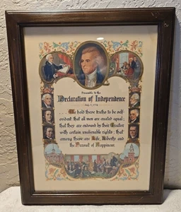 Vintage J.R. Rosen Declaration of Independence Preamble 1776 Color Print - Picture 1 of 6