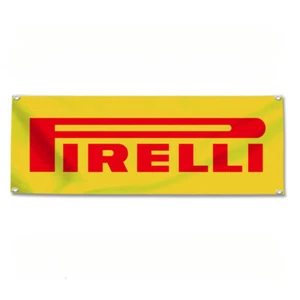 Pirelli Garaje Pared Coche Motocicleta Carreras Show Auto Reparación Taller Bandera - Imagen 1 de 17