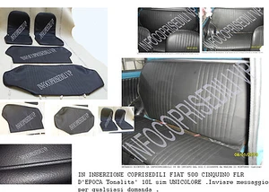 COPRISEDILI FIAT 500 L CINQUINO EPOCA COPRISEDILI UNICOLORE NERO 10L sim *M* - Picture 1 of 10