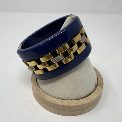 Brazalete brazalete Juicy Couture cadena azul y dorado estrás Foto 1 de 4