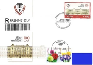 Latvia 2020 (02) Riga State Technical School - 100 years (addressed FDC) - Picture 1 of 1