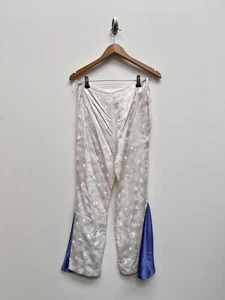 1970s style white flared trousers peacock feather Size Small Ex Hire Fancy Dress - Picture 1 of 3