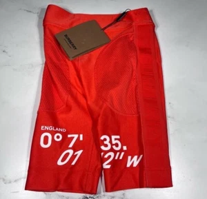 Burberry Meg Pockets Orange Red Logo Bike Shorts Kids Size 10 - Picture 1 of 8
