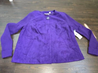 Chaqueta Studio Works Púrpura Mujer Talla 12 P Petites Botones Magnéticos Nueva Con Etiquetas Foto 1 de 4