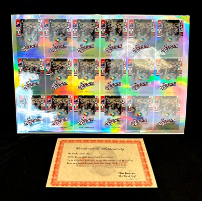 RARE! 2009 ETOPPS UNCUT SHEET TEAM JAPAN WBC PATCH! ICHIRO SUZUKI! W/TOPPS COA! - Image 1 of 4