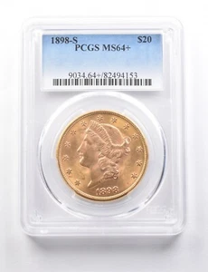 1898-S $20 Liberty Head Gold Double Eagle MS64+ PCGS *7747 - Picture 1 of 3