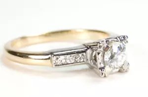 Antique 1920's European Diamond Engagement Ring Size 5 UK-J1/2 EGL USA Art Deco - Picture 1 of 14