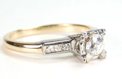 Antique 1920's European Diamond Engagement Ring Size 5 UK-J1/2 EGL USA Art Deco - Image 1 of 4