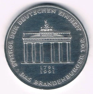 10 DM Silbermünze Das Brandenburger Tor - Symbol der Deutschen Einheit 1991 - Bild 1 von 2