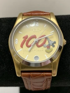 Reloj Disney Mickey Mouse "100 años de magia" 1761/2000 correa de cuero de cuarzo - Imagen 1 de 7