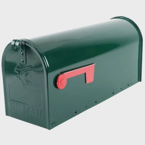 Gibraltar Elite GREEN Medium Galvanized Steel Post-Mount MAILBOX Mail E1100G00 - Image 1 of 1