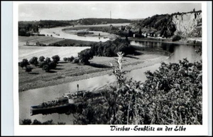 Diesbar-Seußlitz Sachsen DDR Postkarte Partie Schiff Elbe Verlag Nowak Dresden - Picture 1 of 1