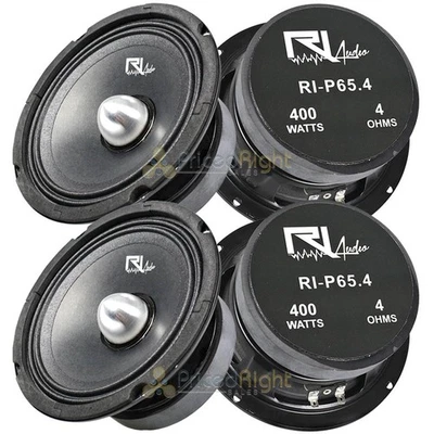 (4) RI Audio 6.5" Midrange Bullet Speaker 400W Peak Power 200W RMS 4 Ohm - Image 1 of 4
