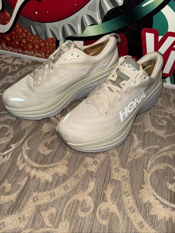 Zapatillas deportivas Hoka One One Bondi 8 para hombre talla 10D gris claro 1123202O2 Foto 1 de 4