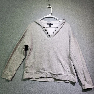 Sudadera con Capucha Henley Gris Deportiva French Laundry Manga Larga Mujer’s Pequeña Foto 1 de 4