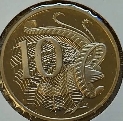 1986 Australia 10 Cents coin Proof Issue Male Superb Lyrebird Low Mintage - Image 1 of 3
