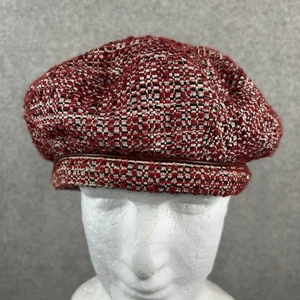 Helen Kaminski Women’s Tweed Beret Hat Red Wool Blend Italy Fabric One Size - Picture 1 of 9