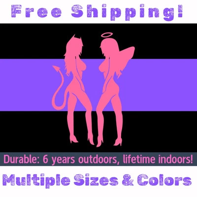 Sexy Devil Angel Girl Vinyl Decal - Mirrors, Laptops, Toolboxes, Mudflaps Window - Image 1 of 4