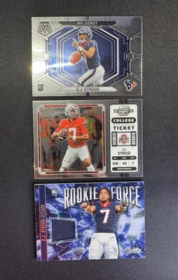(4) C.J. Stroud RC Rookie Force Patch Mosaic NFL Debut Optic Ticket Texans - Image 1 of 2