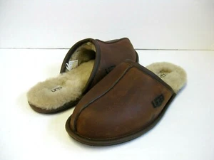 UGG SCUFF LEATHER MEN SLIPPERS LEATHER COGNAC US 12 /UK 11 /EU 45 - Picture 1 of 6
