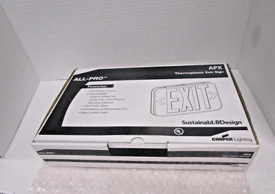 EXIT Sign All-Pro Cooper Lighting APX6R LED Single or Double Face (NEW) - Image 1 of 3