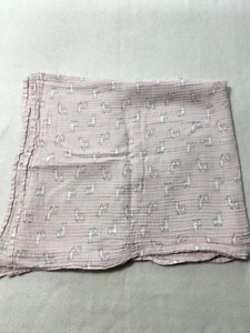 Aden + Anais Essentials Pink Llama Alpaca Cotton Muslin Swaddle Baby Blanket