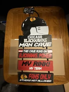Chicago Blackhawks Wooden Man Cave Sign NHL Original 6. #1 pick Connor Bedard ! - Picture 1 of 5
