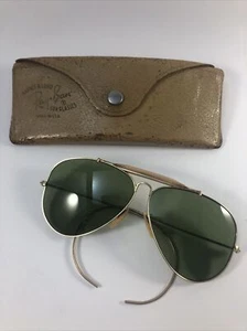 Vintage Ray-Ban Bausch & Lomb Aviator Sunglasses w/ Brow Bar and Case 12K GF - Picture 1 of 14